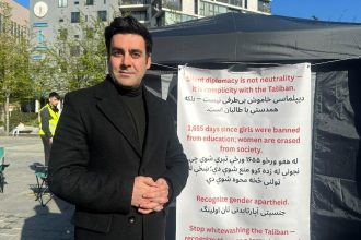 Gender apartheid in Afghanistan protest highlighting women's rights crisis
