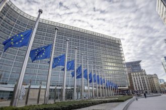 EU security strategy discussion at EU diplomatic service headquarters in Brussels