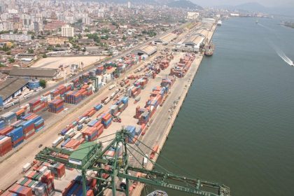 Cargo containers at the Port of Santos ready for export