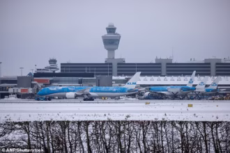 winter storm Europe causes mass flight cancellations across major airports