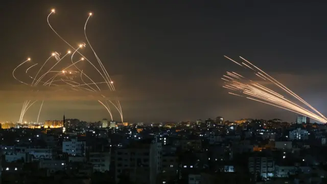 Middle East missile attacks intercepted by air defense systems over Israeli cities