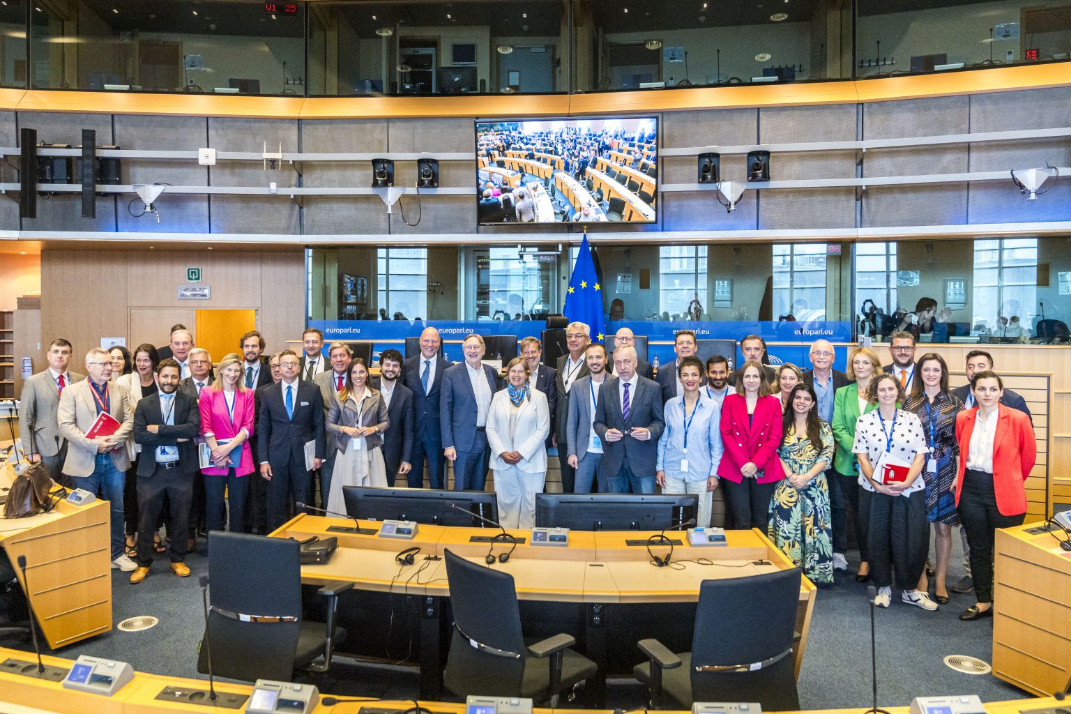 European Commission headquarters in Brussels during discussions on global tariff policy