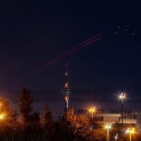 Explosions in Tehran lighting the night sky during military strikes in Iran 2026