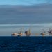 Oil rig platforms in the north sea.