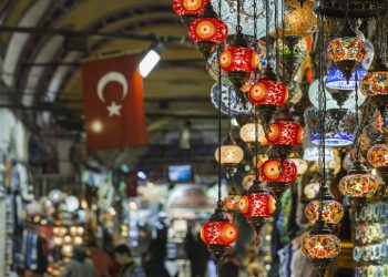 Various old lamps on the Grand Bazaar in Istanbul