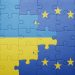 Puzzle,With,The,National,Flag,Of,Ukraine,And,European,Union