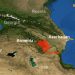 Armenia-Azerbaijan conflict in Karabakh on geographic map