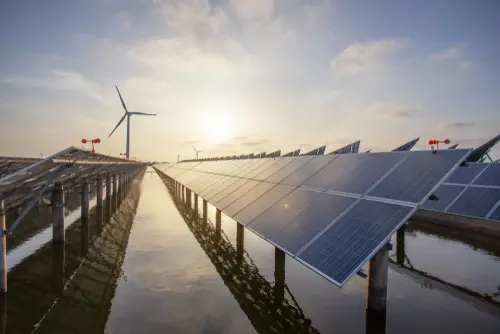 Solar,Panels,And,Wind,Power,,Clean,Energy,In,Nature