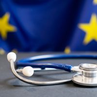 Stethoscope,With,European,Union,Flag.,Concept,Of,The,Health,Of