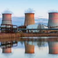 Thermal,Power,Plant,,Reflection,In,Water