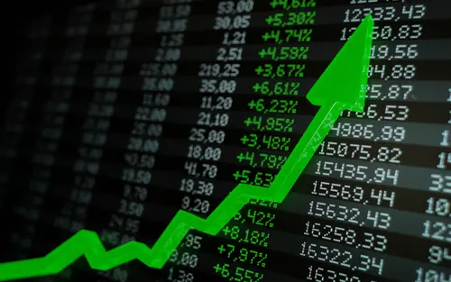 Stock,Market,Boom,,Financial,Gains,,Safe,Investment,Concept.,Green,Arrow