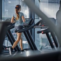 Athletic,Sports,Women,Running,On,A,Treadmills.,Energetic,Fit,Women