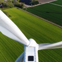 Aerial,Close,Up,Photo,Of,Wind,Turbine,Providing,Sustainable,Energy