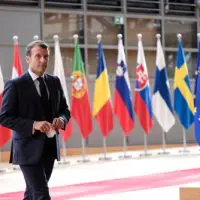 French,President,Emmanuel,Macron,Arrives,At,The,First,Face-to-face,Eu