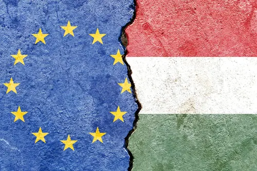 Grunge,Eu,Vs,Hungary,National,Flags,Icon,Pattern,Isolated,On
