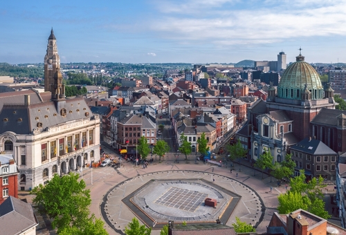 Panoramic,View,Over,The,Old,Town,Of,Charleroi,,Belgium