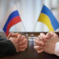 Negotiation,Between,Ruassia,And,Ukraine.,Diplomacy,Concept.