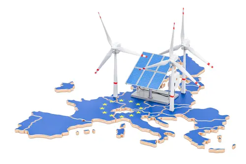 Renewable,Energy,And,Sustainable,Development,In,European,Union,,Concept.,3d