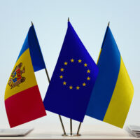 Flags,Of,Moldova,European,Union,And,Ukraine