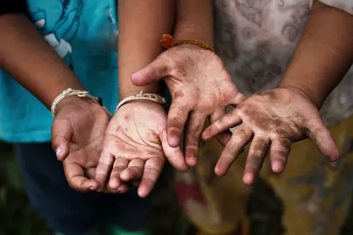 Children,Raising,Hands.