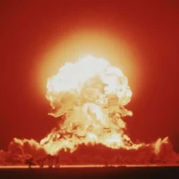 A photo of a nuclear bomb explosion