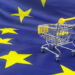 Shopping,Cart,On,Eu,Flag.,Shopping,Activity,In,European,Union
