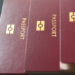 International passport. Customs control. Red Passport for travel in different countries. Passport control . Documents for traveling.