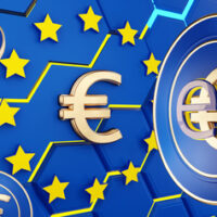 European,Digital,E-euro,Currency,Symbolic,3d-illustration