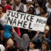 NANTERRE, FRANCE - JUNE 29:  29: Crowds protest during a memorial march for French teenager, Nahel, who was killed by police on June 29, 2023 in Nanterre, France. A French teenager of North African origin was shot dead by police on June 27th, the third fatal traffic stop shooting this year in France - causing nationwide unrest and clashes with police forces. On June 28th, the victim's family called for a memorial march starting at Nanterre's main police station on June 29th. (Photo by Abdulmonam Eassa/Getty Images)