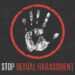 Vector illustration. Social problems of humanity. Stop sexual harassment.