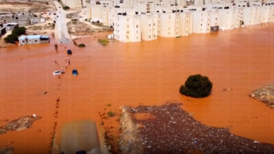 The aftermath of the floods in Derna