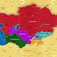 Central,Asia,Map,With,Countries,-republics,Of,Kazakhstan,,Kyrgyzstan,,Tajikistan,