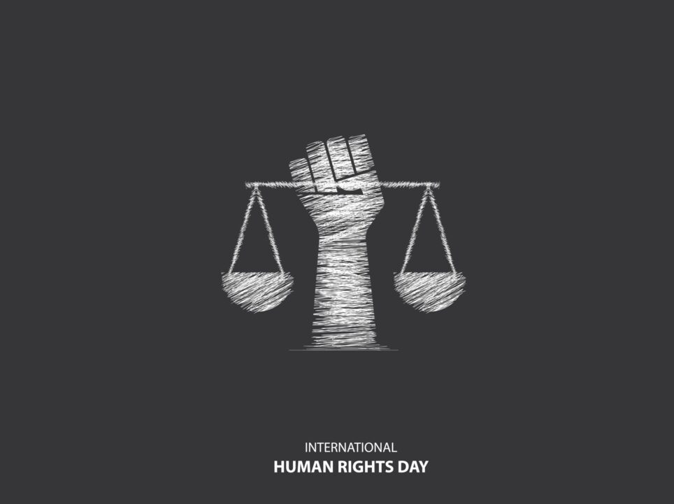 Human,Rights,Day,Sketch,Drawing.,International,Human,Rights,Day,Concept.