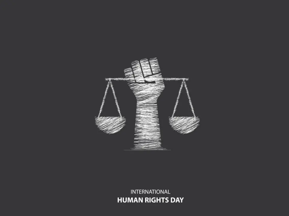 Human,Rights,Day,Sketch,Drawing.,International,Human,Rights,Day,Concept.
