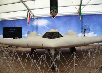 Tehran Iran - September 9, 2019, Military Museum, Iran's military drone display, reverse engineering by Iran of American drone samples. RQ 170 drone