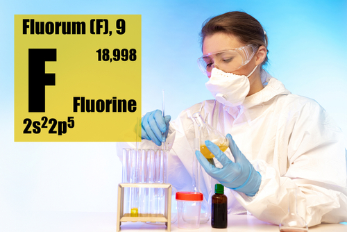 Fluorine.,Chemical,Element,With,Atomic,Number,9.,The,Most,Chemically
