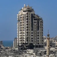 Gaza home caves in leaving family without shelter