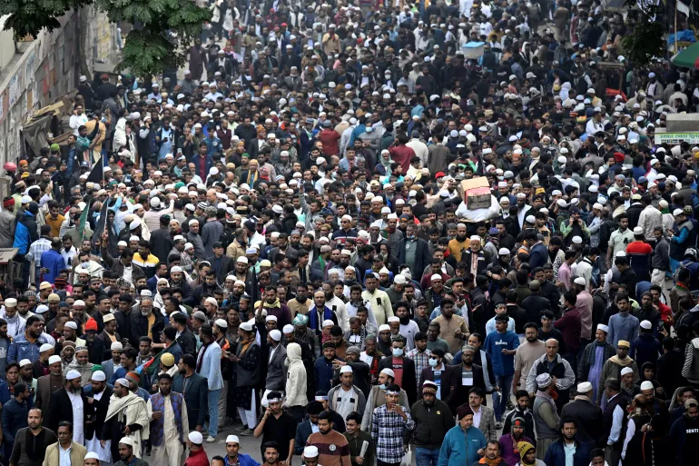 Supporters gather in large numbers at Khaleda Zia funeral