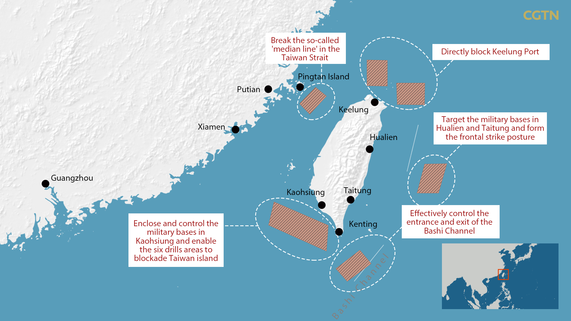 Naval and air operations reflecting China Taiwan tensions