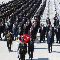 Turkiye military ceremony honoring Libyan army chief