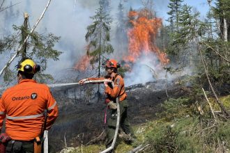 Firefighters responding to expanding Ontario forest wildfire