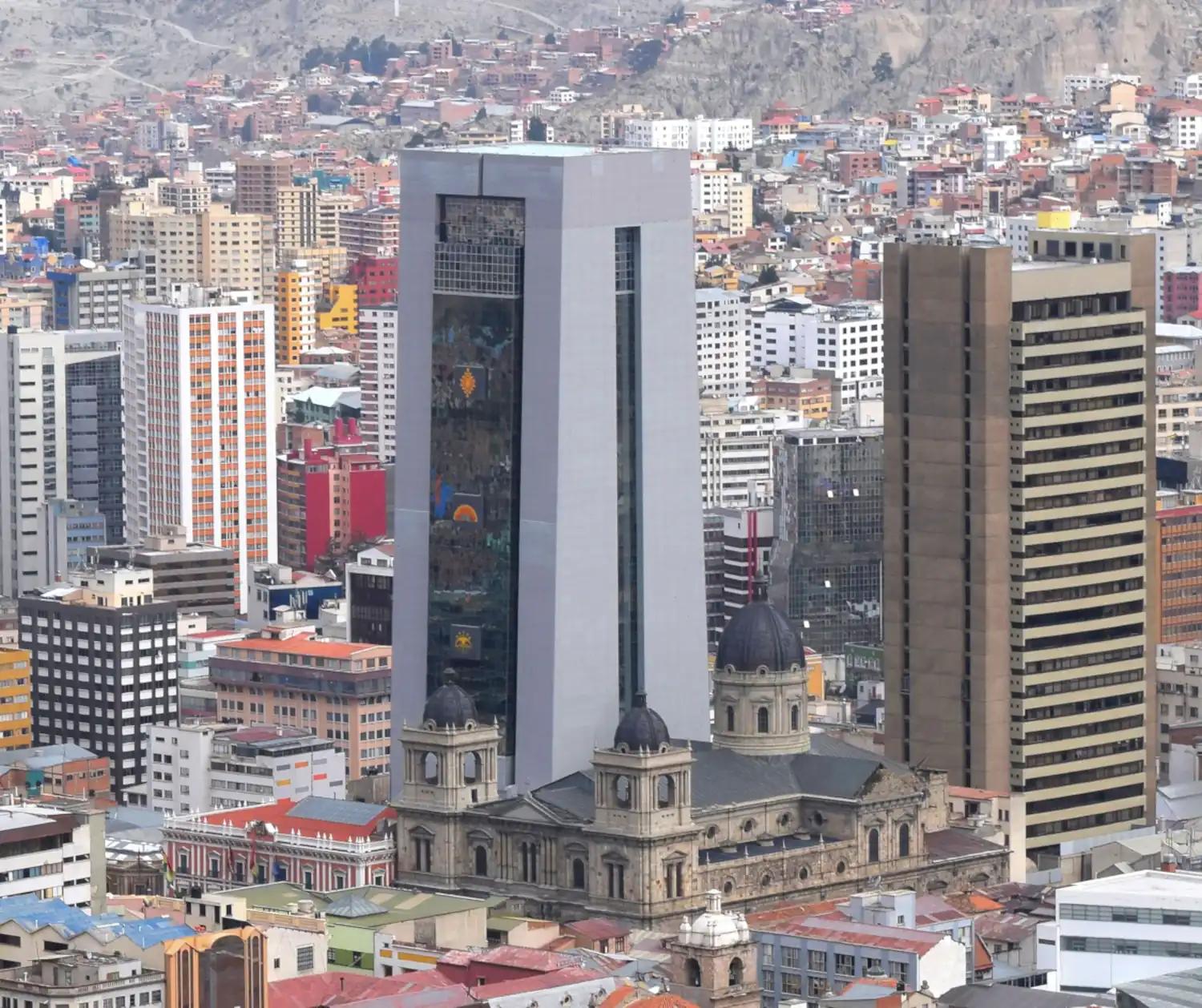 Financial district in La Paz as Bolivia central bank implements new monetary policy