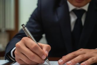 Entrepreneur reviewing company registration requirements before registering a UK limited company