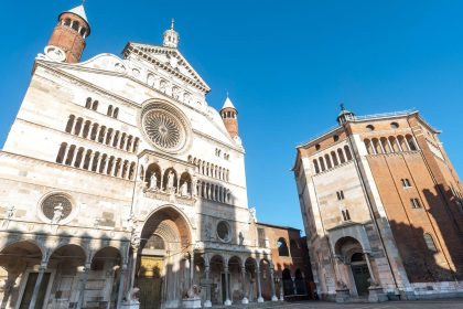 Cremona storm area showing Cremona Cathedral in northern Italy