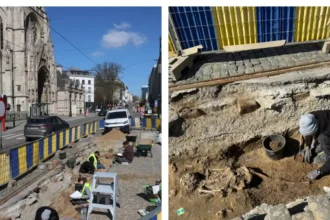 30 medieval skeletons found on Regentschapsstraat Brussels