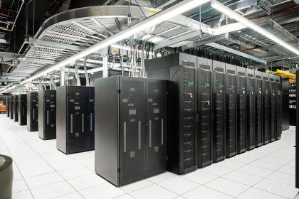 Brussels data centre electricity demand illustrated by high-capacity server racks.
