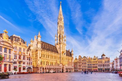 Brussels Grand-Place revamp site surrounded by historic architecture