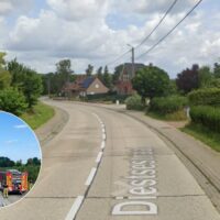 50m roadside fire tackled in Waanrode by fire brigade