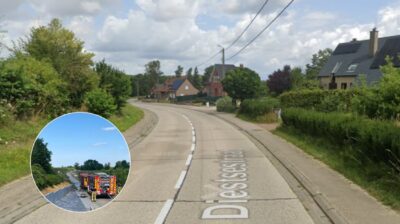 50m roadside fire tackled in Waanrode by fire brigade