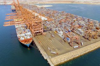 Middle East drone attack explosion site at Salalah port Oman